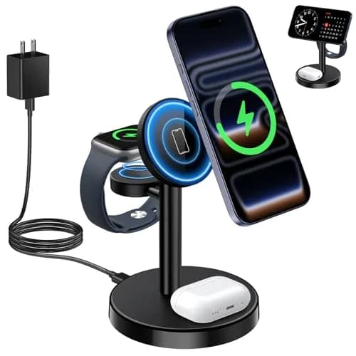 Aeinidi 3 in 1 Magnetic Wireless Charging Station for Apple Magsafe Charger | 15W Fast Magnetic Stand thumbnail 1