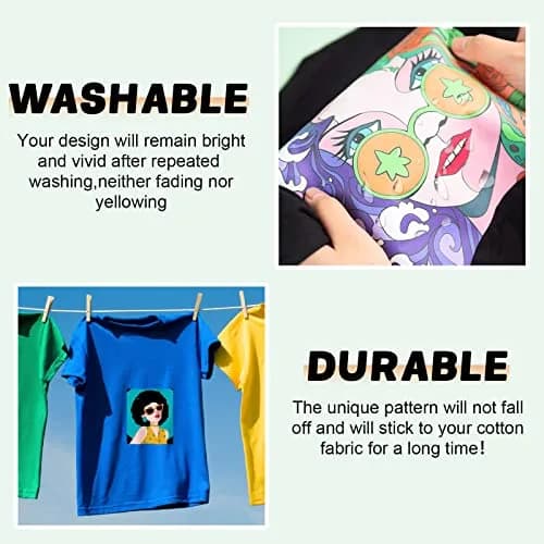 HTVRONT Sublimation HTV Sheets for Cotton Fabric 30.5x25.4cm (12x10'') 10 Pack | Vivid Colors for Dark & Light Cotton thumbnail 5