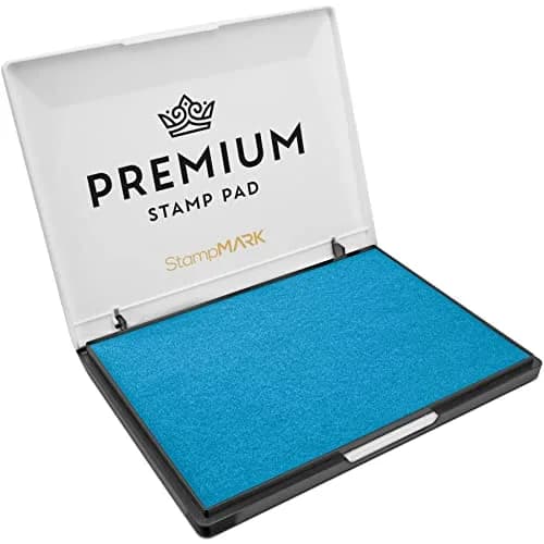 StampMark Premium Stamp Pad Extra Large Size 6" x 8" (148mm x 210mm) - Light Blue Ink thumbnail 1