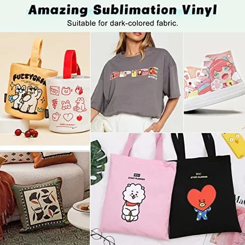 HTVRONT Sublimation HTV Sheets for Cotton Fabric 30.5x25.4 cm (12x10'') Matte 10 Pack | Vivid Colors on Dark & Light Cotton thumbnail 7