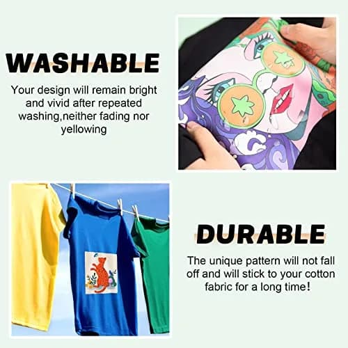 HTVRONT Sublimation HTV Sheets for Cotton Fabric - Matte, 30x25cm (12x10'') 5 Pack | Fade-Resistant for Dark & Light Cotton thumbnail 5