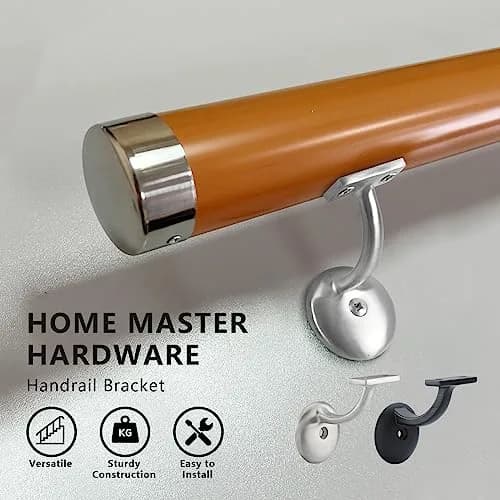 HOME MASTER HARDWARE Hand Rail Brackets for Stairs 6 Pack | Heavy Duty Zinc Alloy Support thumbnail 2