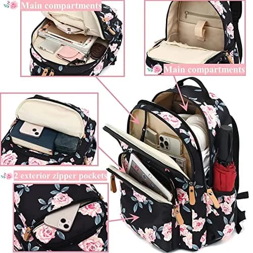 Leaper Comfortable Travel Backpack for Women - 17L (0.65kg) | Vintage Mermaid Print Daypack thumbnail 5