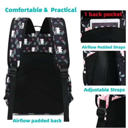 Leaper Comfortable Travel Backpack for Women - 17L (0.65kg) | Vintage Mermaid Print Daypack thumbnail 3