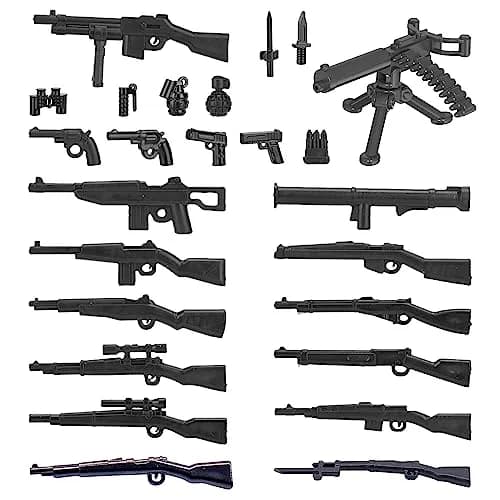 HIMIRICH Military Weapons Pack Building Blocks Model Set 25 PCS (13.0 cm x 6.7 cm x 1.9 cm) | ASTM-Tested Non-Toxic Toy thumbnail 1