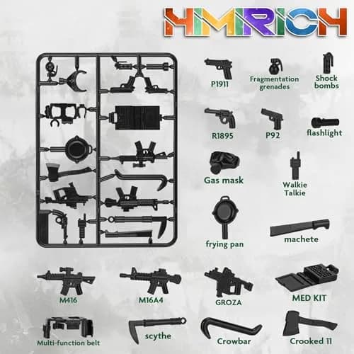 HIMIRICH Military Weapons Pack Building Blocks Set 38 PCS (1.5 oz) | ASTM-Tested Toy for Kids 3+ thumbnail 3