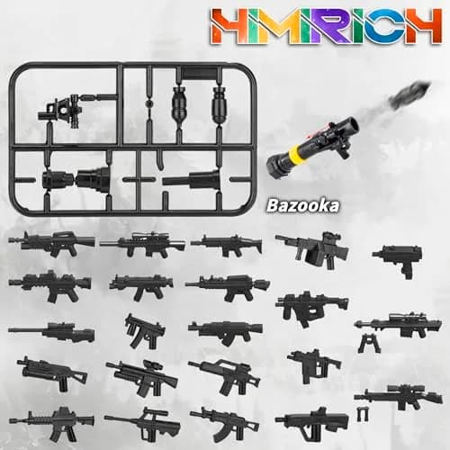 HIMIRICH Weapons Pack Military Toy Set Building Blocks 22 Pcs | Army Equipment & Accessories for Kids thumbnail 3
