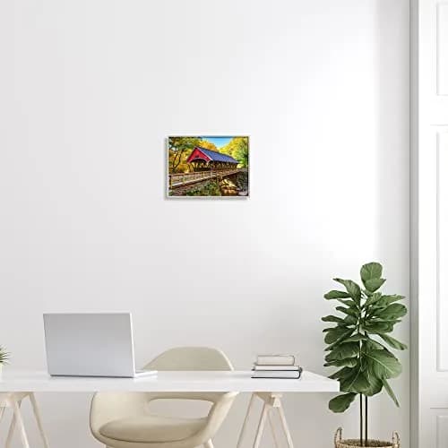 Stupell Industries Red Wall Art 11 x 14 Inch Framed Giclée Print | Rustic Woodland Creek Scene thumbnail 3