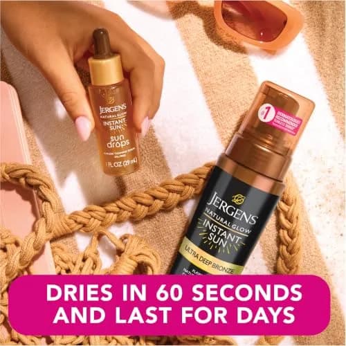 Jergens Natural Glow Instant Sun Body Mousse, Ultra Deep Bronze, 360ml (12 Fl Oz) | Streak-Free Tan thumbnail 5