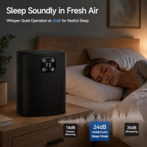Honeyuan 2 Pack H13 HEPA Air Purifier with 360° Intake, 24dB Sleep Mode, 2190 sq ft Coverage | USA Import thumbnail 5