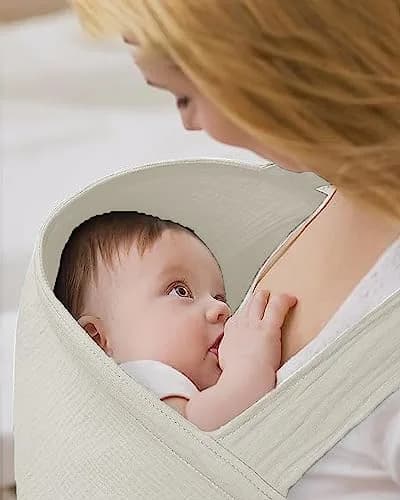 Zdolmy Muslin Nursing Cover for Breastfeeding 100cm x 70cm | Breathable 100% Cotton with Rigid Hoop thumbnail 4