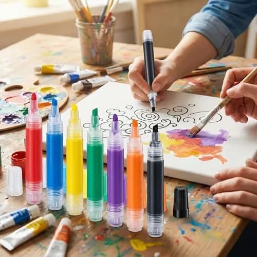 Kisston Refillable Paint Pen Set | 3-30mm Acrylic Markers for DIY & Art thumbnail 6
