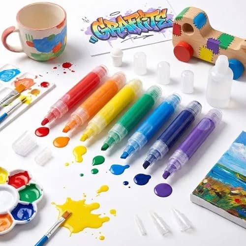 Kisston Refillable Paint Pen Set | 3-30mm Acrylic Markers for DIY & Art thumbnail 8