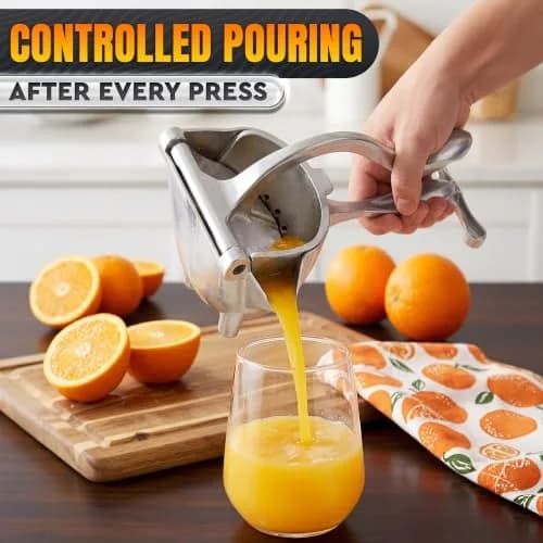 LEGLO Manual Citrus Juicer Squeezer 600ml (20 oz) Aluminum Bowl with Pour Spout | Easy Leverage for Lemons, Limes, Oranges thumbnail 8