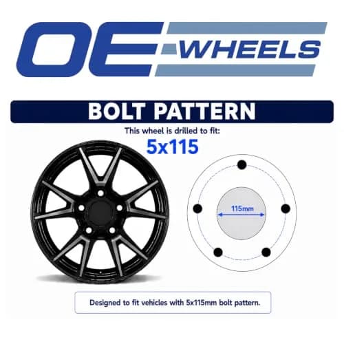 OE Wheels DG22 20x9.5 Satin Gunmetal Rim | 5x115 Bolt Pattern, 20 Inch Diameter thumbnail 6
