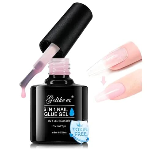 gelike ec Jelly Nail Glue Gel: Sheer Blush Pink Rubber Base for Natural Nails, 8ml (0.27 Fl Oz) | 6-in-1 Builder & Base Coat thumbnail 1