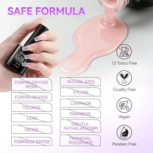 gelike ec 6-in-1 Jelly Builder Gel Nail Glue Nude Pink 60ml (2 Fl Oz) | Apex Building & Short Extension with UV/LED Cure thumbnail 4