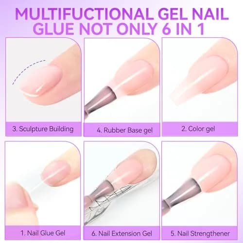 gelike ec 6-in-1 Jelly Builder Gel Nail Glue Nude Pink 60ml (2 Fl Oz) | Apex Building & Short Extension with UV/LED Cure thumbnail 2