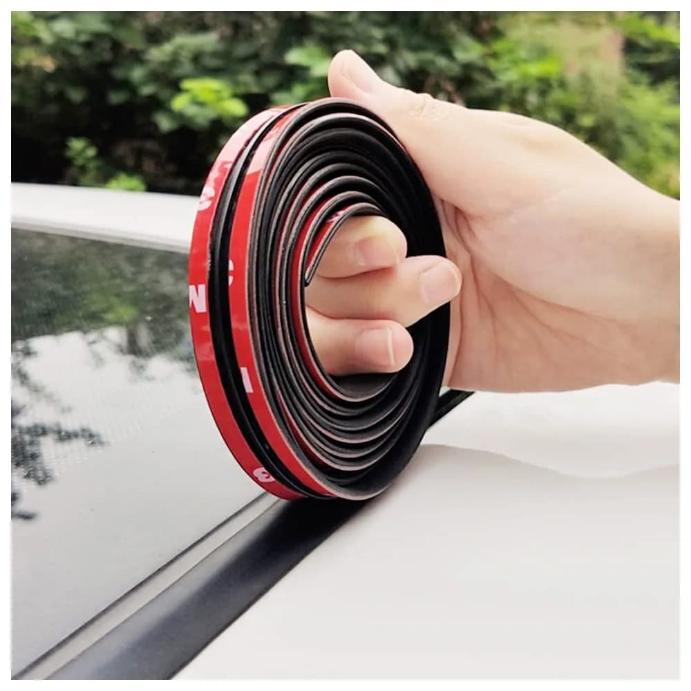 Turcee T-Car Weather Strip Seal 7m (23Ft) | Adhesive EPDM Rubber for Windshield & Sunroof