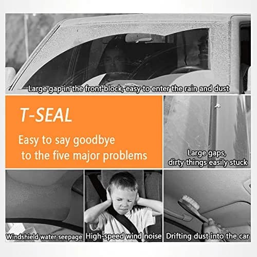 Turcee T-Car Weather Strip Seal 5.5in x 16Ft (14mm x 5M) | Seals Gaps, Reduces Noise, Protects from Dust & Water thumbnail 3