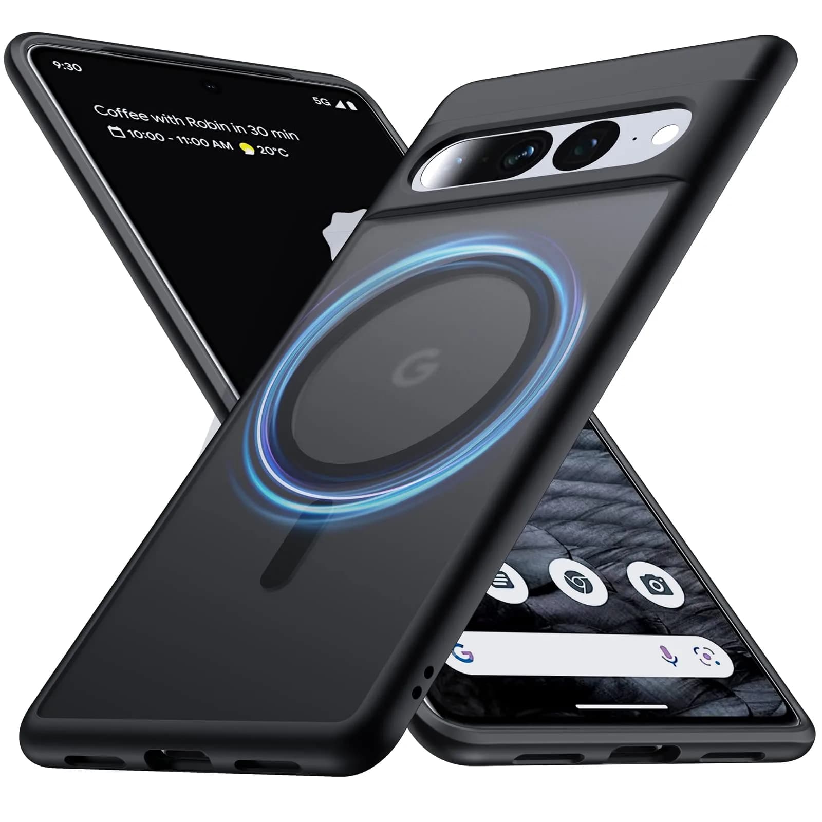 FNDMIL Magnetic Case for Google Pixel 7 (6.3-inch) | Translucent Matte Black — Matte Black