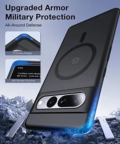 FNDMIL Magnetic Case for Google Pixel 7 Pro with MagSafe | Matte Black Translucent Hard Back & Soft TPU Frame thumbnail 5