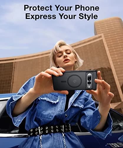 FNDMIL Magnetic Case for Google Pixel 7 Pro with MagSafe | Matte Black Translucent Hard Back & Soft TPU Frame thumbnail 8