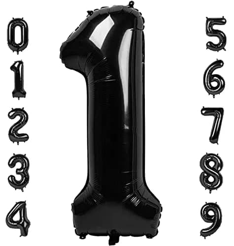 Mluchee Black Number 1 Balloon 40 Inch | Birthday Party Decorations for Adults thumbnail 1
