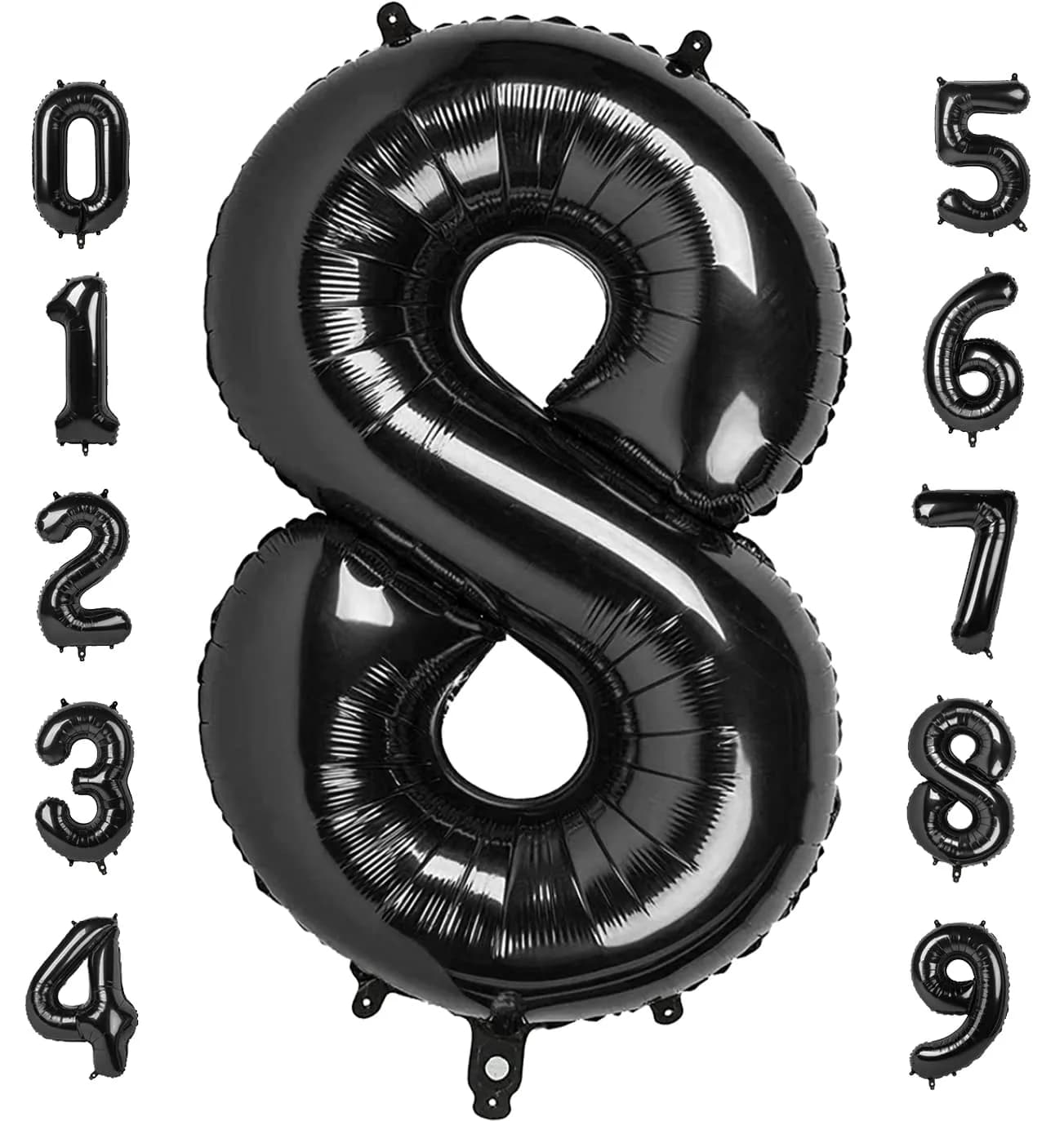 Mluchee Black Number 1 Balloon 40 Inch | Birthday Party Decorations for Adults — Black / Number 8