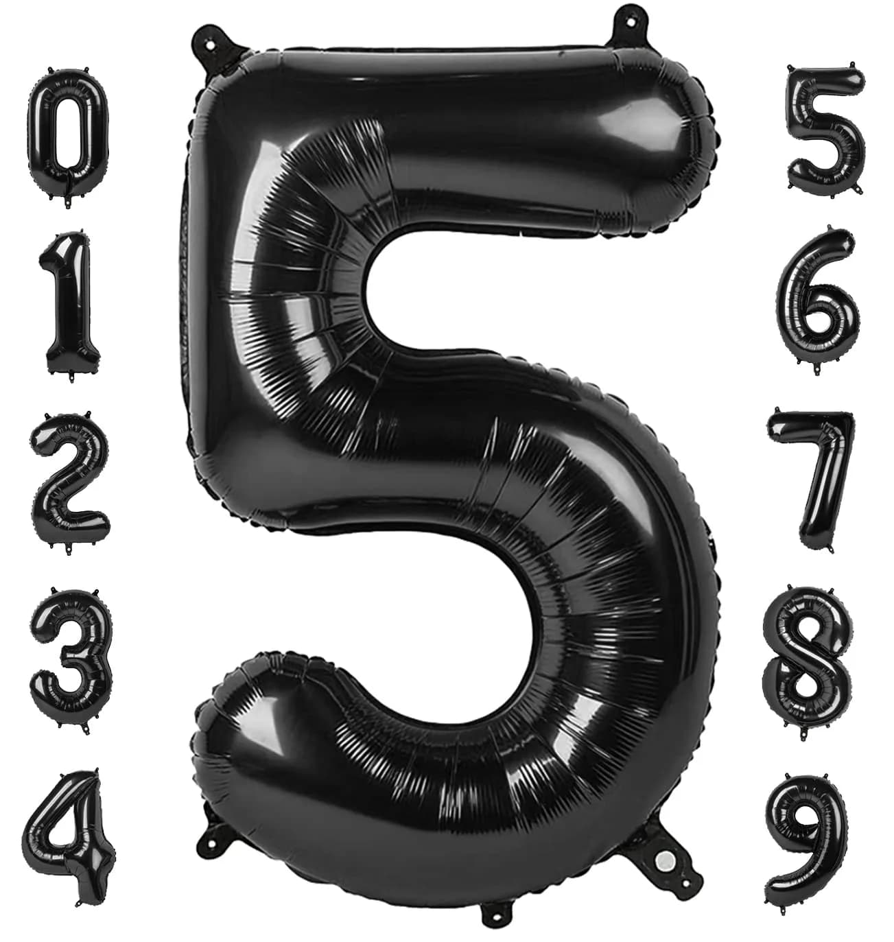 Mluchee Black Number 1 Balloon 40 Inch | Birthday Party Decorations for Adults — Black / Number 5