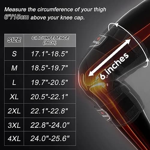 NEENCA Professional Knee Brace | Hinged Support for Men & Women, Patella Gel Pad, Removable Side Stabilizers, Adjustable Velcro Straps, Open Patella, Black, Large thumbnail 5