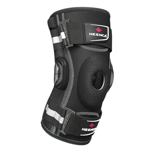 NEENCA Professional Knee Brace | Hinged Support for Men & Women, Patella Gel Pad, Removable Side Stabilizers, Adjustable Velcro Straps, Open Patella, Black, Large thumbnail 8