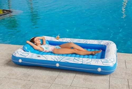 Jasonwell Inflatable Tanning Pool Lounger Float XXL Blue | 213cm (89in) x 167cm (67in) Water-Filled Sunbathing Bed thumbnail 7