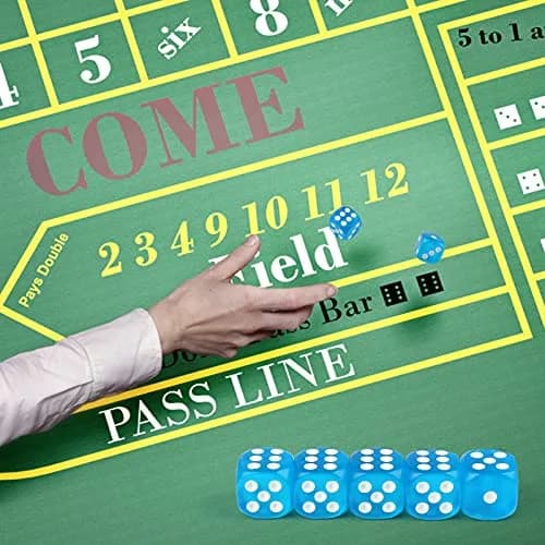 GWHOLE Leather Dice Cup with 10 Sky Blue Dice | Standard 16mm D6 for Tabletop Games thumbnail 5