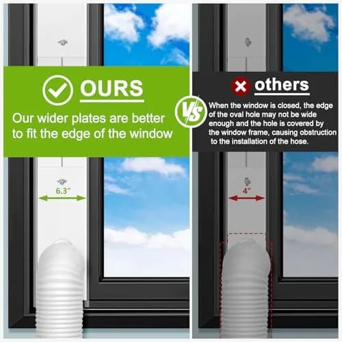 Haikun Portable AC Window Vent Kit 17-60" Adjustable | Easy Install, Durable PVC thumbnail 4