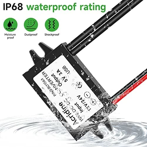 Acridine 12V 24V DC to 5V 3A USB Converter Adapter Buck Module | 15W Output Power thumbnail 4
