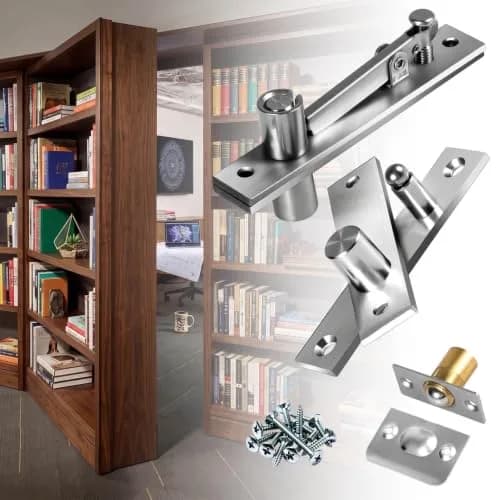 SKMYL Heavy Duty Hidden Door Hinge Pivot Hinge 10.9 cm (4.3 in) 220 lb Capacity | Concealed Door Hardware Kit for Secret Rooms thumbnail 1