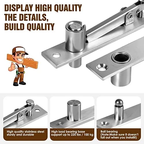 SKMYL Heavy Duty Hidden Door Hinge Pivot Hinge 10.9 cm (4.3 in) 220 lb Capacity | Concealed Door Hardware Kit for Secret Rooms thumbnail 3