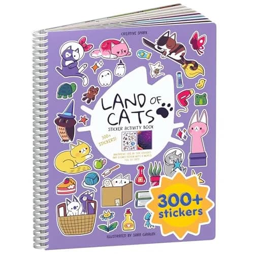 CUPKIN Land of Cats Sticker Book | Toddler Road Trip Coloring and Sticker Book for Ages 2-8 Years — Land of Cats