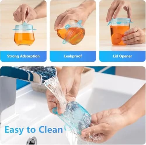 DAILY KISN Small Silicone Stretch Lids 12PCS | Reusable Food Covers for Jars & Bowls thumbnail 3