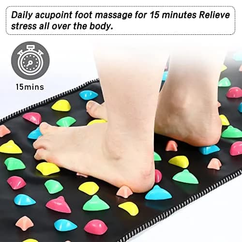 BBTO Reflexology Foot Massage Mat with Acupressure Stones 175 cm (68.9") | Promotes Foot Health & Fatigue Relief thumbnail 6