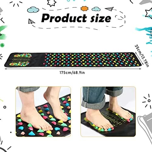 BBTO Reflexology Foot Massage Mat with Acupressure Stones 175 cm (68.9") | Promotes Foot Health & Fatigue Relief thumbnail 2