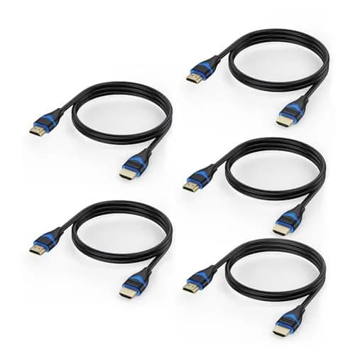 ApoJodly 3.3ft (1m) 5-Pack HDMI 2.0 Cables | 4K@60Hz, 18Gbps, HDR, ARC thumbnail 1