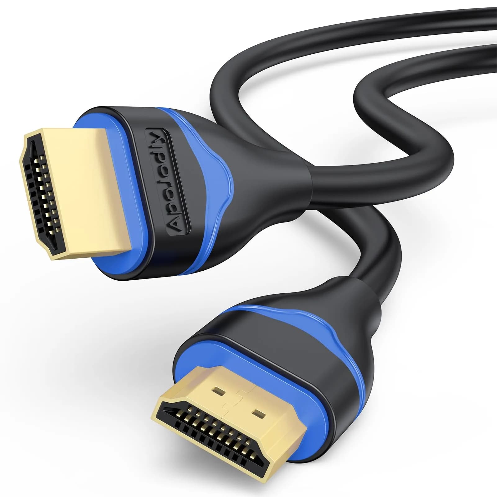 ApoJodly 6 inch HDMI Cable 15.24cm (0.5FT) | 4K 60Hz High Speed 2.0 Cord — Blue / 6.6FT