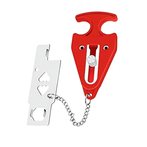 MIMIRACLE Portable Door Lock for Travel | No-Drill Hotel Security Lock, 1 Pack, Stainless Steel thumbnail 1