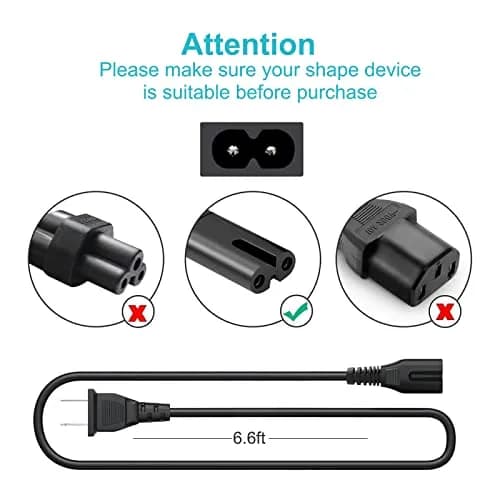 YCWZZH 10ft (3.05m) 2-Prong Power Cord Cable for JBL Speakers | UL Listed thumbnail 3