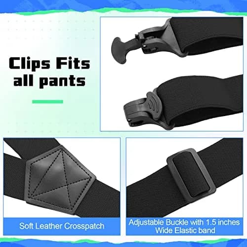 Jiuguva Men Hidden Undershirt Suspender Under Clothing Y 1.5in,Black | Airport Friendly, Heavy Duty, Adjustable thumbnail 4