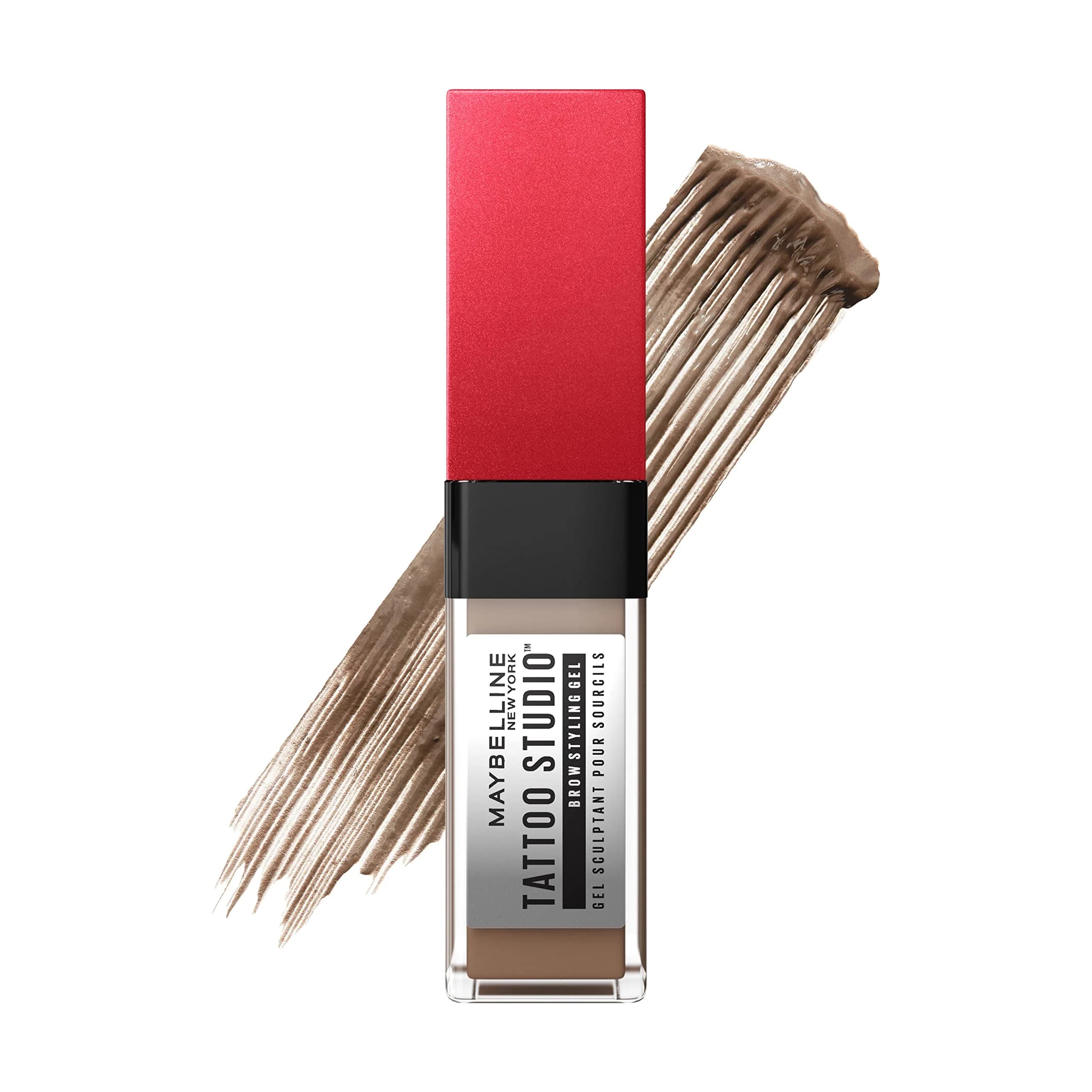Maybelline Tattoo Studio Brow Styling Gel, Waterproof, 0.2 Fl Oz | Up to 36HR Wear, Black Brown — 250 BLONDE