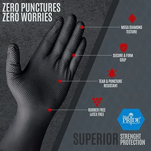 MED PRIDE Industrial Nitrile Gloves 8 Mil (1000 Count) | Heavy-Duty Protection & Grip thumbnail 4
