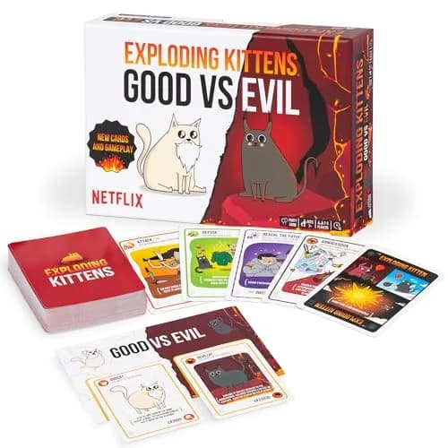 Exploding Kittens Good vs Evil Card Game | 2-5 Players, Age 7+ | Divine Showdown with Armageddon Cards thumbnail 1